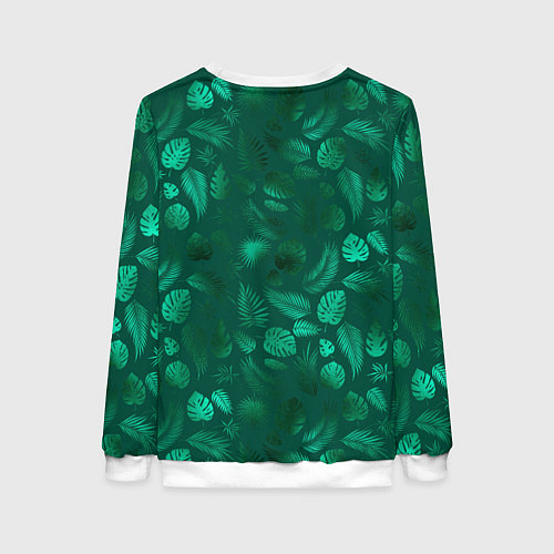 Женский свитшот Яркие зеленые листья / 3D-Белый – фото 2