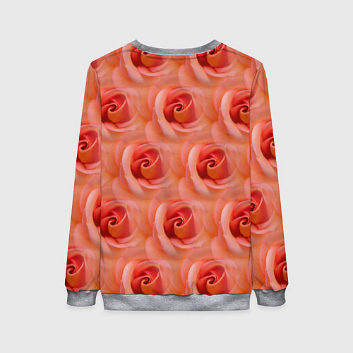 Женский свитшот Розы - цветы - паттерн / 3D-Меланж – фото 2