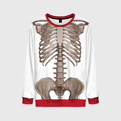 Свитшот женский Анатомия Скелет, цвет: 3D-красный