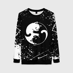 Женский свитшот ИНЬ ЯНЬ КОТИКИ БРЫЗГИ И НИЧЕГО ЛИШНЕГО