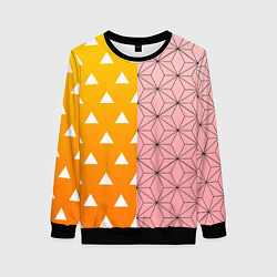 Свитшот женский ЗЕНИТЦУ НЕЗУКО КЛИНОК РАССЕКАЮЩИЙ ДЕМОНОВ, цвет: 3D-черный