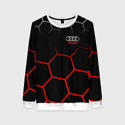 Свитшот женский АУДИ Autosport Соты, цвет: 3D-белый
