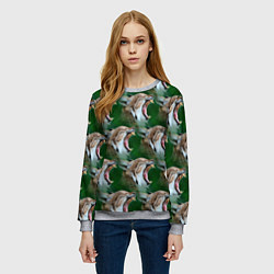 Свитшот женский Рысь паттерн, цвет: 3D-меланж — фото 2