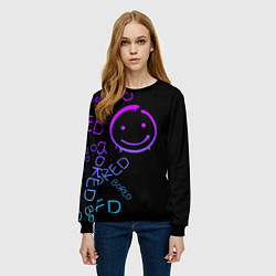 Свитшот женский Neon Bored Half pattern, цвет: 3D-черный — фото 2