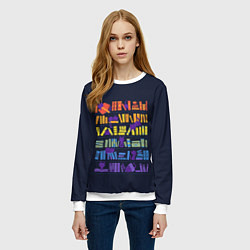 Свитшот женский Коты и книги, цвет: 3D-белый — фото 2