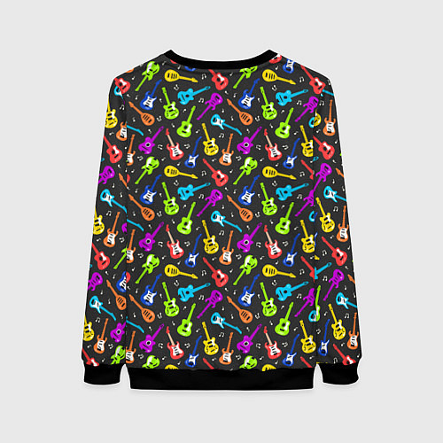 Женский свитшот Разноцветные Гитары / 3D-Черный – фото 2