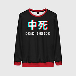 Свитшот женский Dead Inside Иероглифы, цвет: 3D-красный