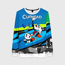 Женский свитшот 2 чашечки cuphead