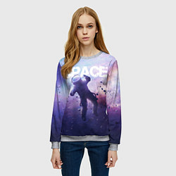 Свитшот женский Space walk, цвет: 3D-меланж — фото 2