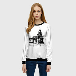 Свитшот женский Исаакиевский собор в ночи, цвет: 3D-черный — фото 2