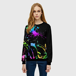 Свитшот женский Neon vanguard fashion pattern, цвет: 3D-черный — фото 2