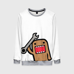 Свитшот женский Domo-Kun с инструментом, цвет: 3D-меланж