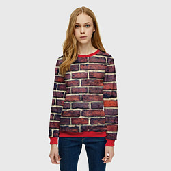 Свитшот женский Brick Wall, цвет: 3D-красный — фото 2