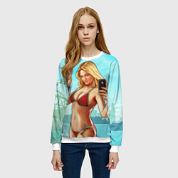 Свитшот женский GTA Beach girl, цвет: 3D-белый — фото 2