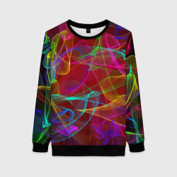 Свитшот женский Color neon pattern Vanguard, цвет: 3D-черный
