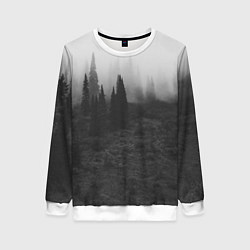 Свитшот женский Туманный лес - туман, цвет: 3D-белый