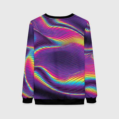 Женский свитшот Neon fashion pattern Wave / 3D-Черный – фото 2