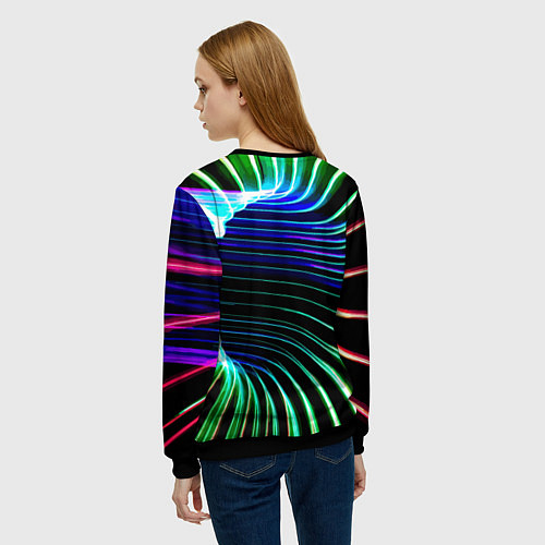 Женский свитшот Portal Fashion pattern Neon / 3D-Черный – фото 4