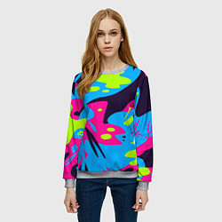 Свитшот женский Color abstract pattern Summer, цвет: 3D-меланж — фото 2