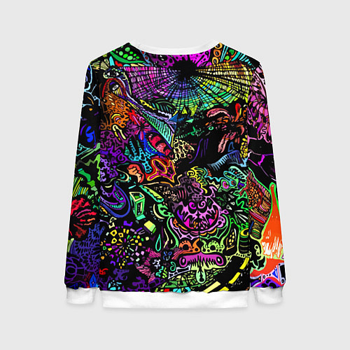 Женский свитшот Абстрактный узор Vanguard Fashion Неон / 3D-Белый – фото 2