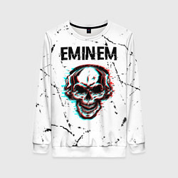Свитшот женский Eminem ЧЕРЕП Потертости, цвет: 3D-белый