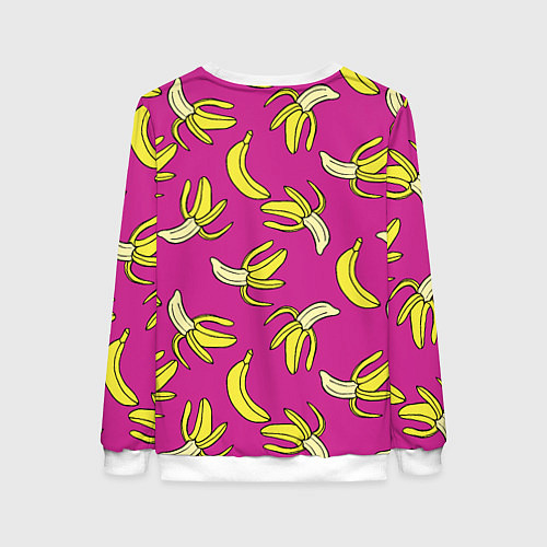 Женский свитшот Banana pattern Summer Color / 3D-Белый – фото 2