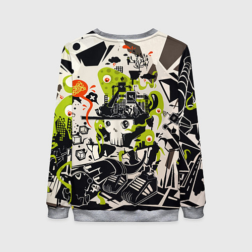 Женский свитшот Cyber pattern Skull Vanguard Fashion / 3D-Меланж – фото 2
