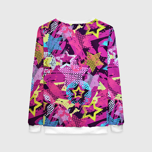 Женский свитшот Star Colorful Pattern Fashion Neon / 3D-Белый – фото 2