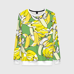 Свитшот женский Banana pattern Summer Food, цвет: 3D-белый