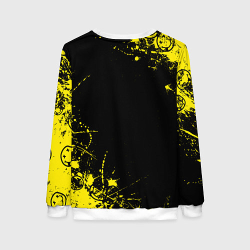 Женский свитшот Nirvana texture смайл / 3D-Белый – фото 2