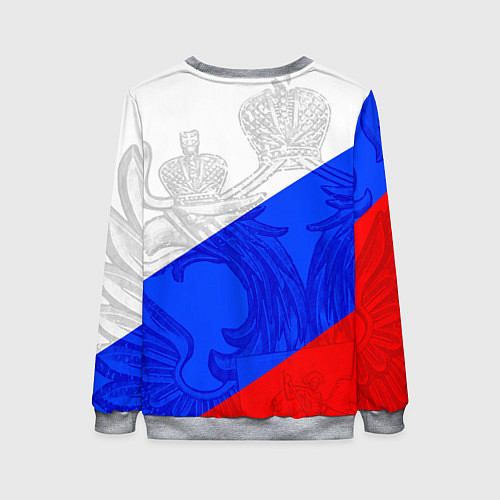 Женский свитшот RUSSIA - SPORTWEAR - ТРИКОЛОР / 3D-Меланж – фото 2