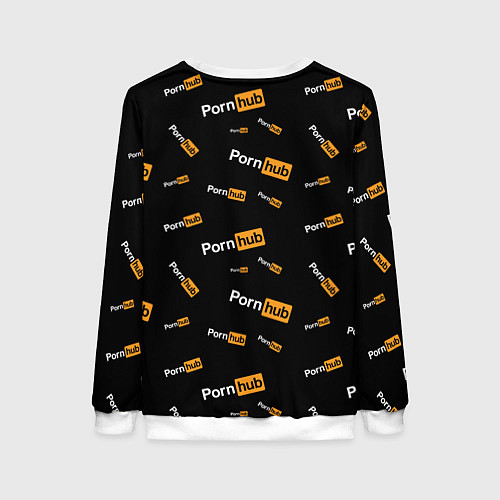 Женский свитшот PORN HUB НАДПИСИ ПАТТЕРН / 3D-Белый – фото 2
