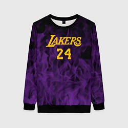 Свитшот женский Lakers 24 фиолетовое пламя, цвет: 3D-черный