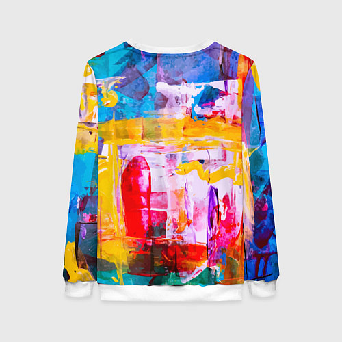 Женский свитшот Импрессионизм Лето Абстракция Impressionism Summer / 3D-Белый – фото 2