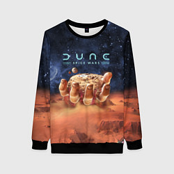 Женский свитшот Dune: Spice Wars песчаные дюны и рука с базой