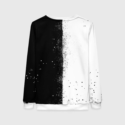 Женский свитшот СУБАРУ - SUBARU ЧЕРНО БЕЛЫЕ БРЫЗГИ КРАСКА / 3D-Белый – фото 2