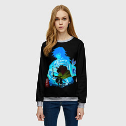 Свитшот женский Томиока Гию Клинок рассекающий демонов, цвет: 3D-меланж — фото 2