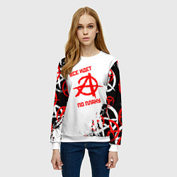 Свитшот женский Все едет по плану - гражданская оборона, цвет: 3D-белый — фото 2
