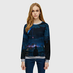 Свитшот женский Мальчик смотрит в небо, цвет: 3D-меланж — фото 2