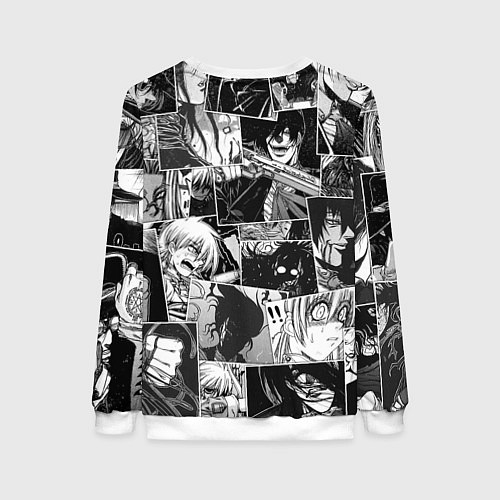 Женский свитшот Хэллсинг паттерн Hellsing / 3D-Белый – фото 2