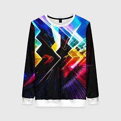 Женский свитшот Неоновая молния Абстракция Neon Lightning Abstract