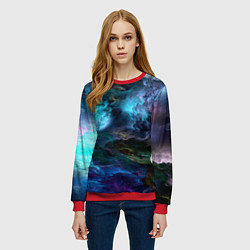 Свитшот женский Неоновые облака neon clouds, цвет: 3D-красный — фото 2