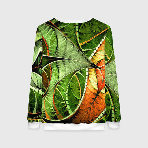 Женский свитшот Растительный абстрактный фрактальный паттерн Veget / 3D-Белый – фото 2