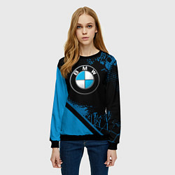 Свитшот женский BMW : БМВ ЛОГО, цвет: 3D-черный — фото 2