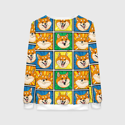 Женский свитшот Pop art shiba inu / 3D-Белый – фото 2