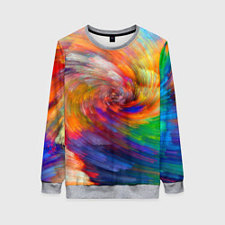 Свитшот женский MULTICOLORED SWIRLS, цвет: 3D-меланж