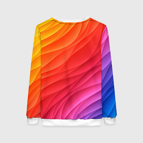 Женский свитшот Разноцветные цифровые волны / 3D-Белый – фото 2