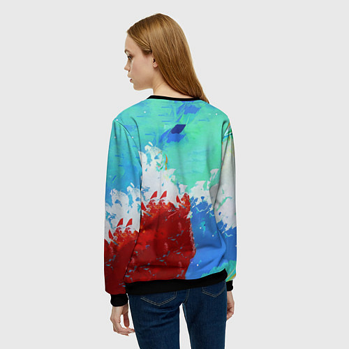 Женский свитшот Дональд Трамп арт / 3D-Черный – фото 4