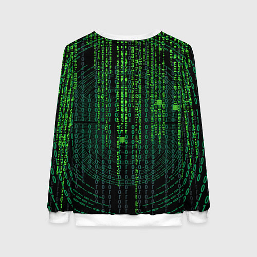 Женский свитшот Бинарная матрица / 3D-Белый – фото 2