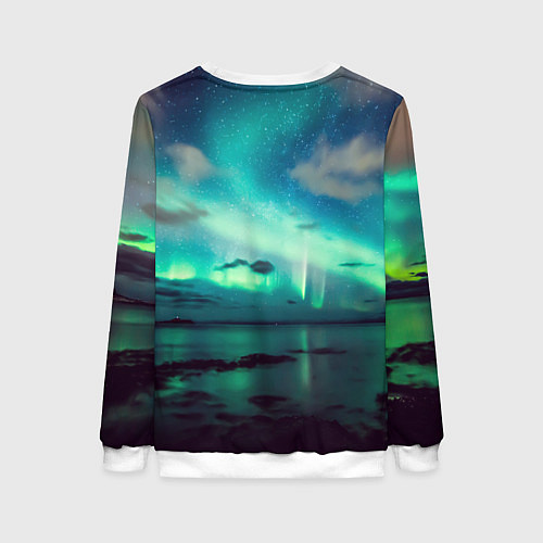 Женский свитшот Aurora borealis / 3D-Белый – фото 2
